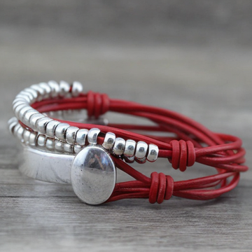 Anslow Brand Bohemian Vintage Handmade Multilayer Wrap Jewelry Women Mother's Day Birthday Leather Bracelet Bangle  LOW0465LB